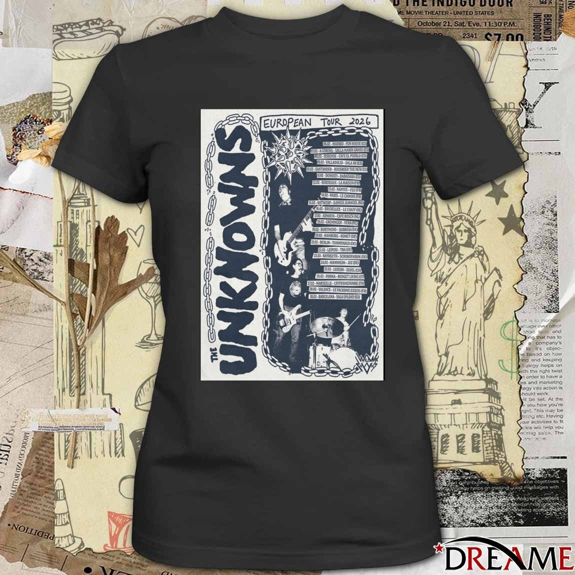 Poster The Unknowns European Tour 2026 February 06 – March 01 t-shirt