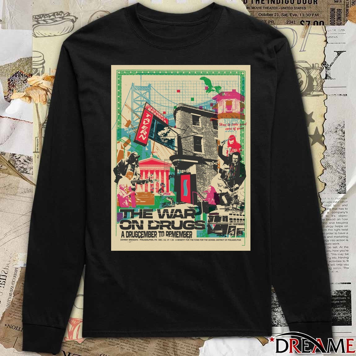 Poster The War On Drugs December 18-20 2025 Johnny Brenda’s Philadelphia PA t-shirt