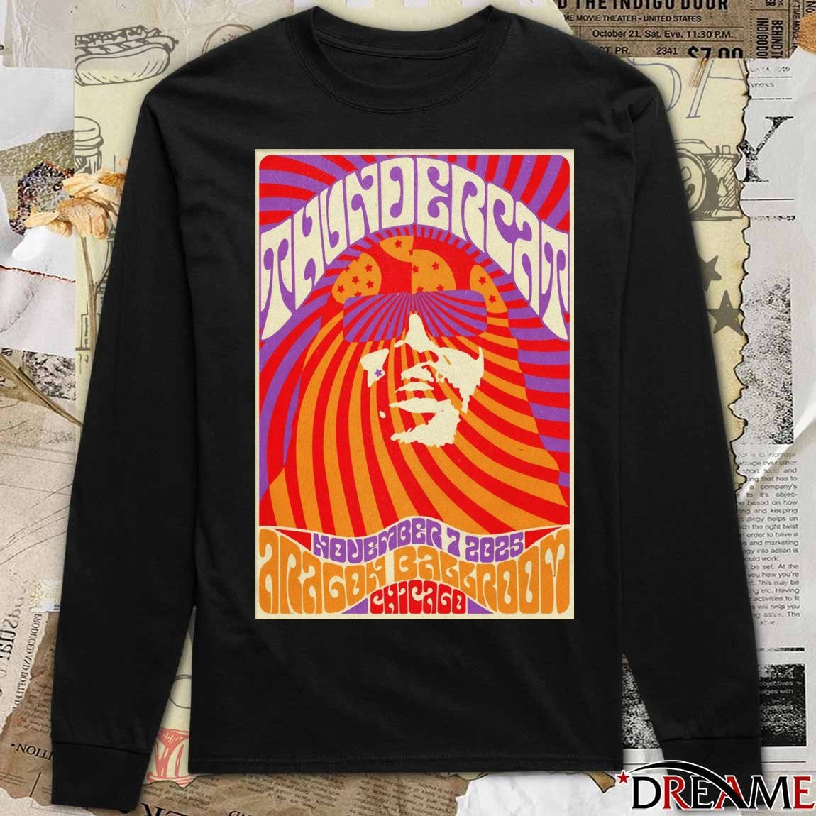 Poster Thundercat November 7 2025 Aragon Ballroom Chicago IL t-shirt