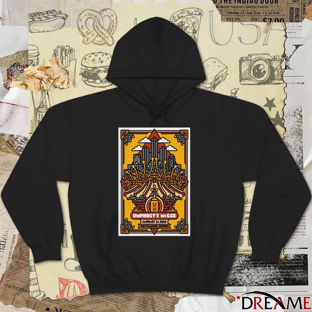 Poster Umphrey’s McGee The Fillmore Detroit January 31 2026 Concert t-shirt