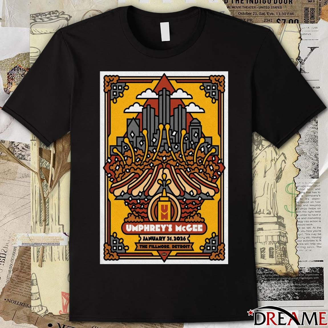 Poster Umphrey’s McGee The Fillmore Detroit January 31 2026 Concert t-shirt