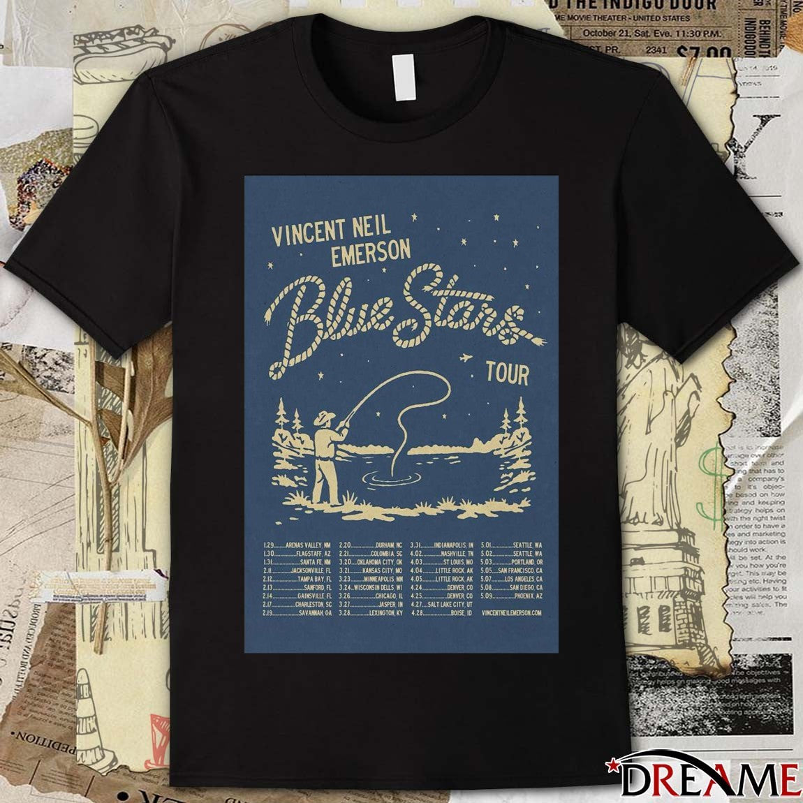 Poster Vincent Neil Emerson 2026 Blue Stars Tour t-shirt