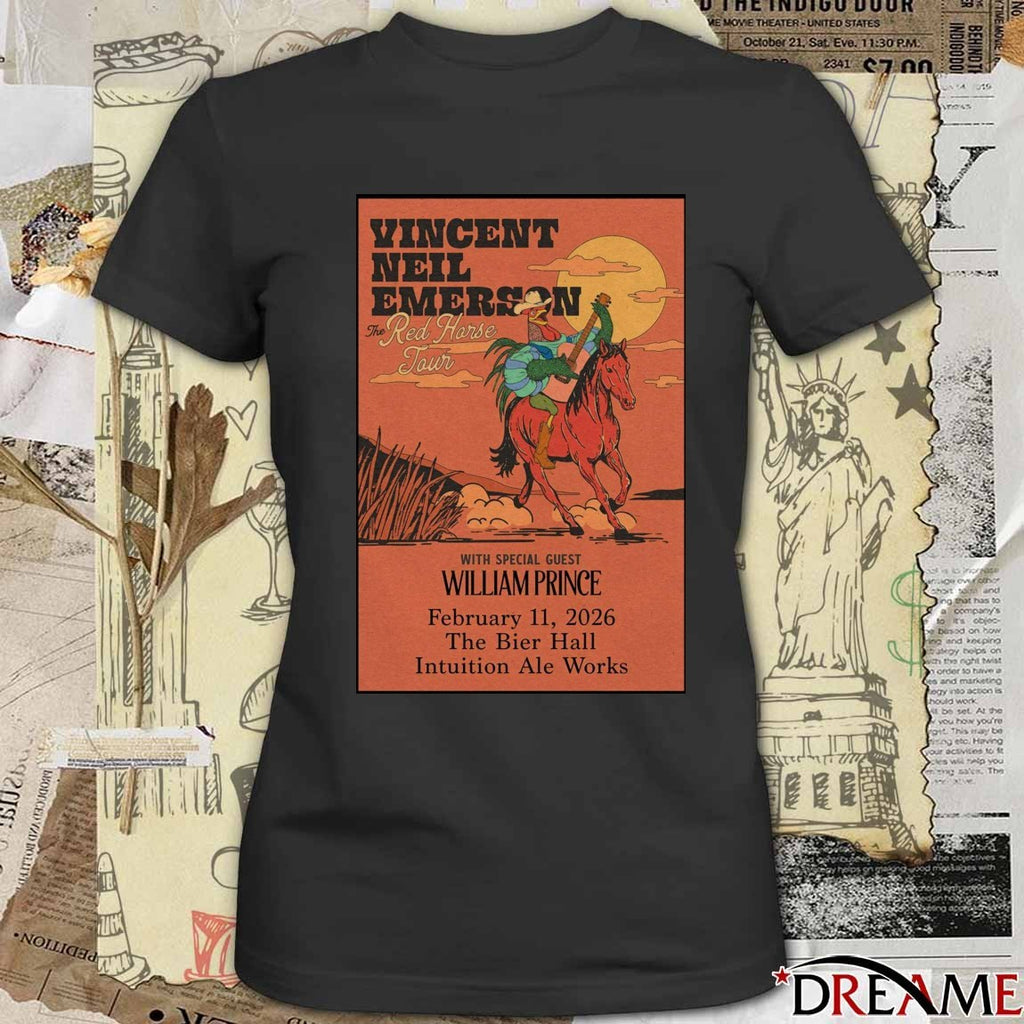 Poster Vincent Neil Emerson with William Prince at Bier Hall February 11, 2026 t-shirt