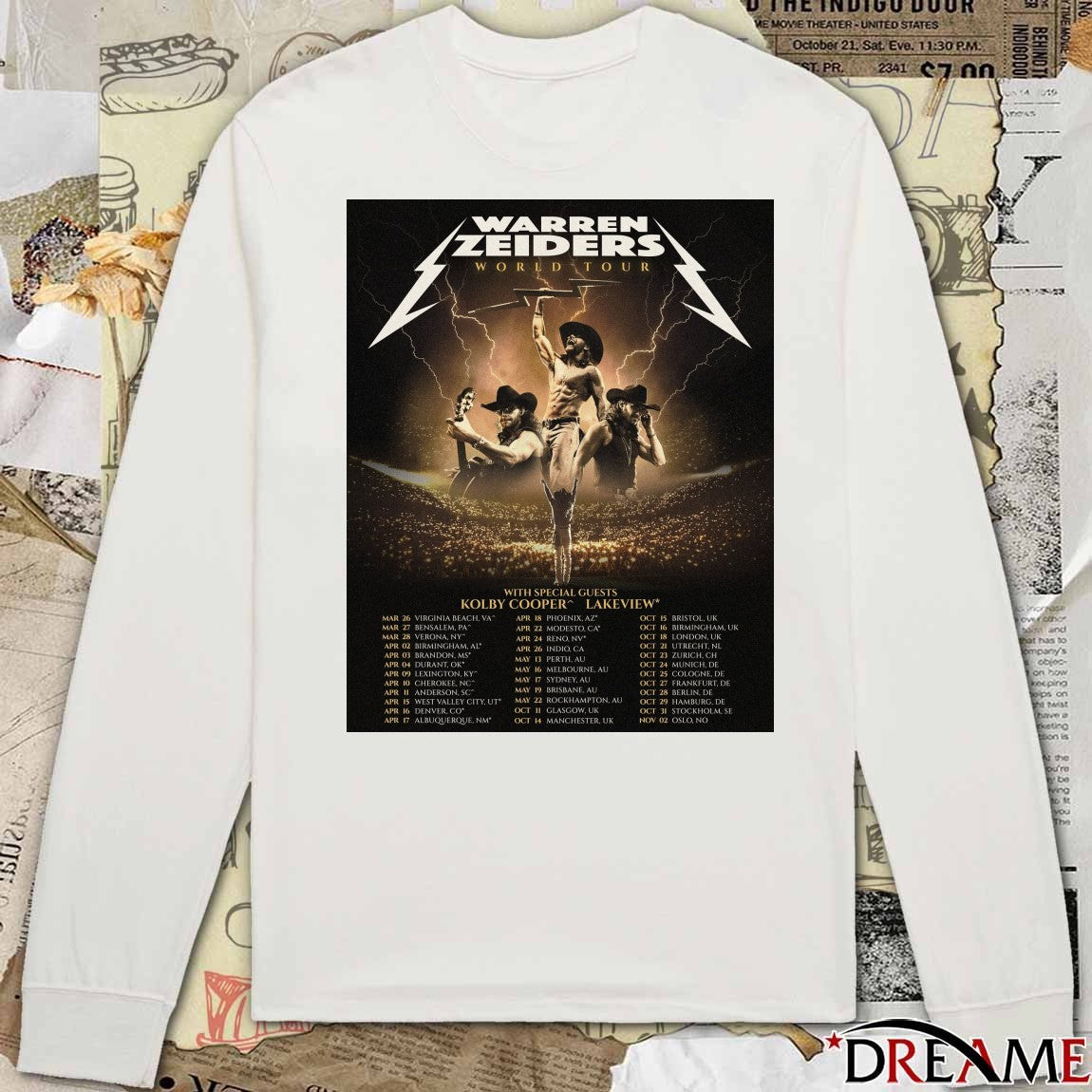 Poster Warren Zeiders World Tour 2026 Virginia Beach VA on March 26 2026 t-shirt