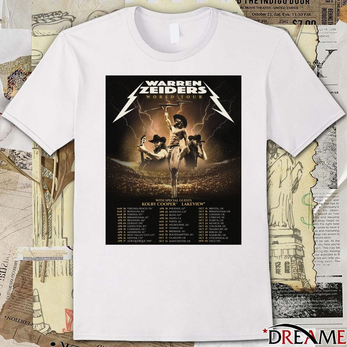 Poster Warren Zeiders World Tour 2026 Virginia Beach VA on March 26 2026 t-shirt