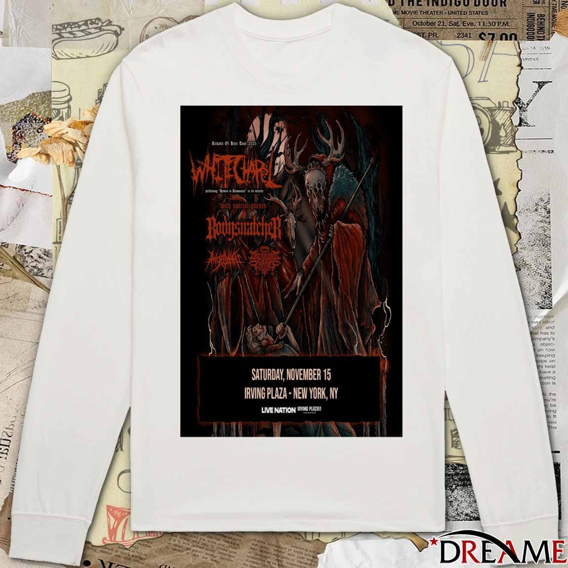 Poster Whitechapel Event Saturday November 15 2025 Irving Plaza New York, NY t-shirt