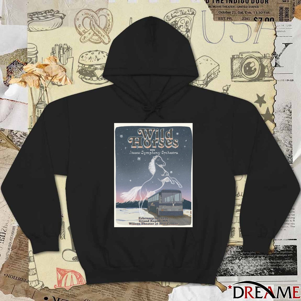 Poster Wild Horses February 21 2026 Grand Rapids MN Wilcox Theater At Reif Center Tour t-shirt