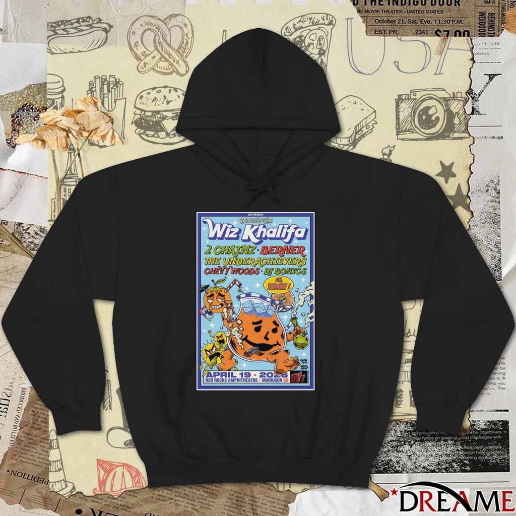 Poster Wiz Khalifa Morrison Colorado Concert April 19 2026 Red Rocks Amphitheatre t-shirt