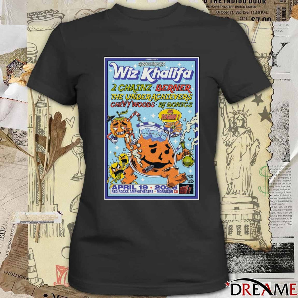 Poster Wiz Khalifa Morrison Colorado Concert April 19 2026 Red Rocks Amphitheatre t-shirt
