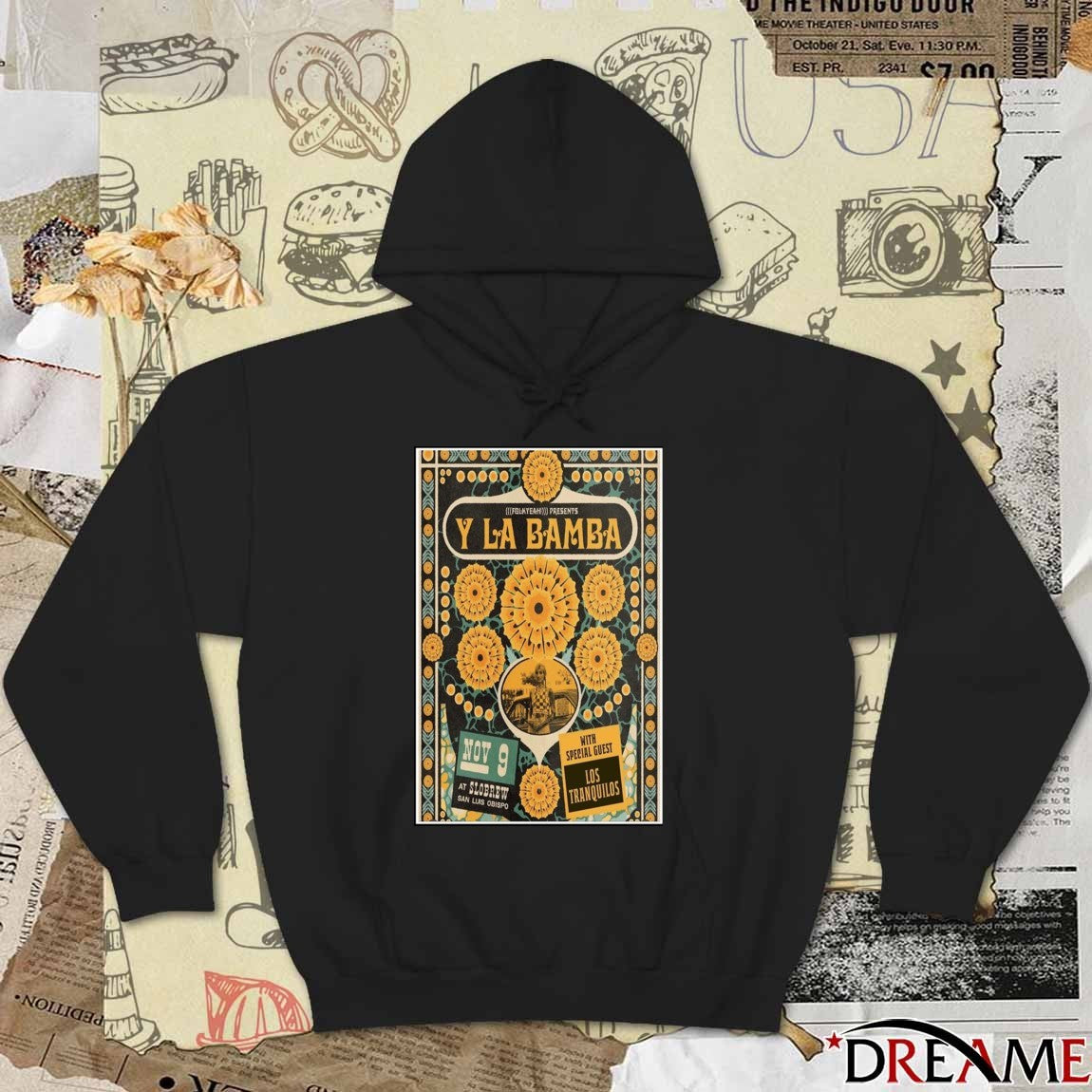 Poster Y La Bamba Slobrew San Luis Obispo November 9 2025 Concert t-shirt