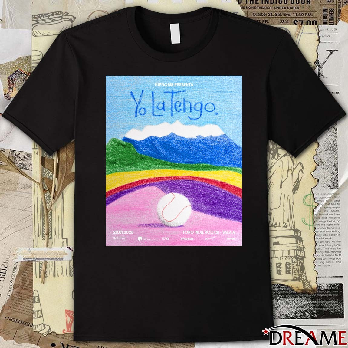 Poster Yo La Tengo Foro Indie Rocks Mexico January 20-21 2026 t-shirt