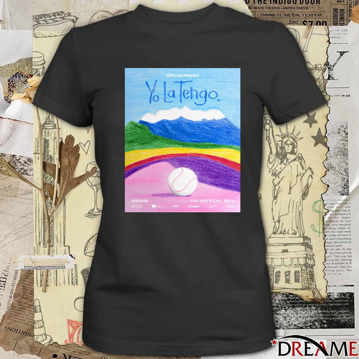 Poster Yo La Tengo Foro Indie Rocks Mexico January 20-21 2026 t-shirt
