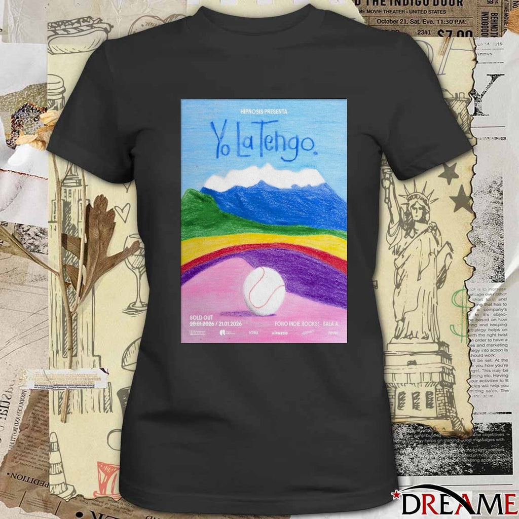 Poster Yo La Tengo Mexico City January 21 2026 Foro Indie Rocks t-shirt