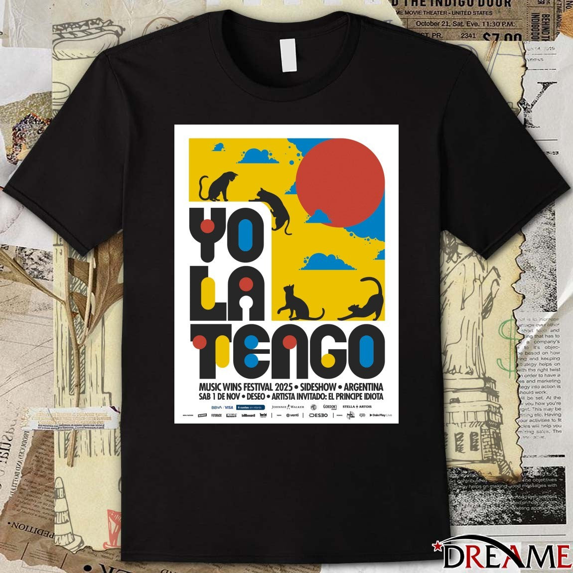Poster Yo La Tengo November 1 2025 Music Wins Festival In Buenos Aires Argentina t-shirt