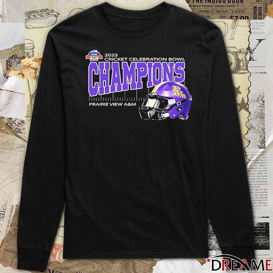 Prairie View A&M 2025 Cricket Celebration Bowl Champions Mercedes-Benz Stadium Atlanta GA Helmet t-shirt