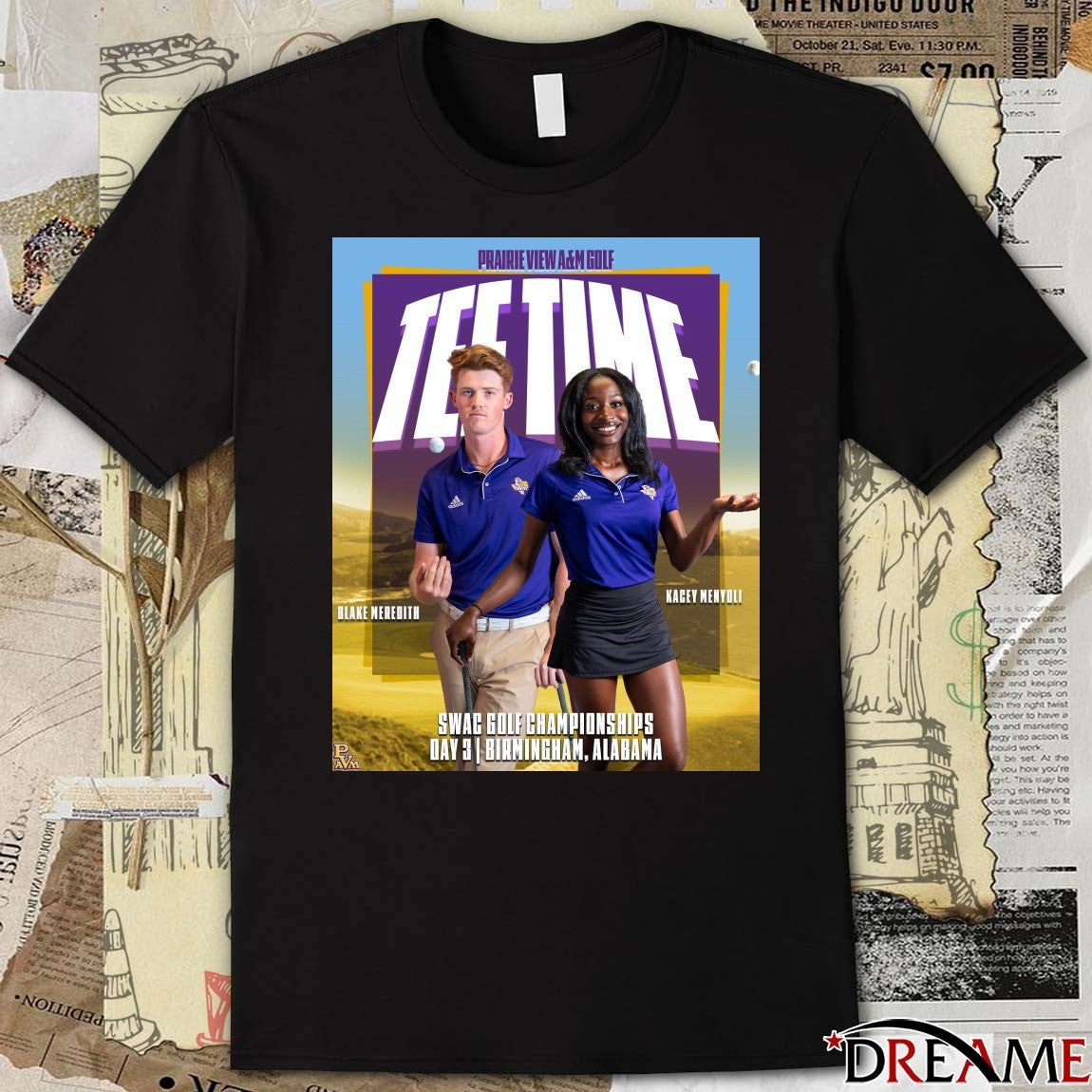 Prairie View A&m Tee Time Blake Meredith Kacey Menyoli Swac Golf Championships Poster t-shirt