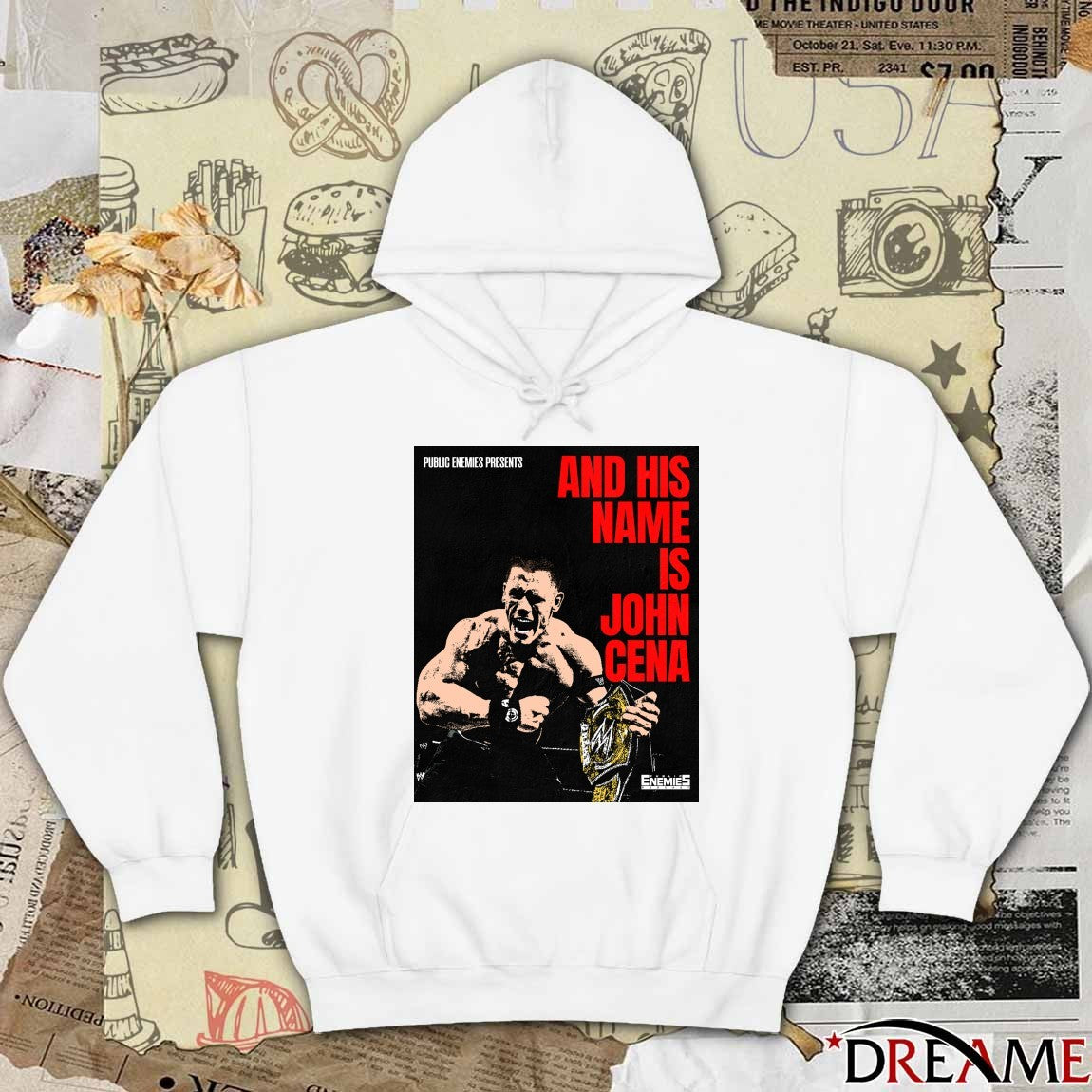 Public Enemies Podcast And His Name Is John Cena Poster t-shirt