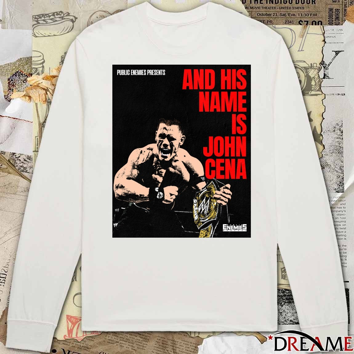 Public Enemies Podcast And His Name Is John Cena Poster t-shirt