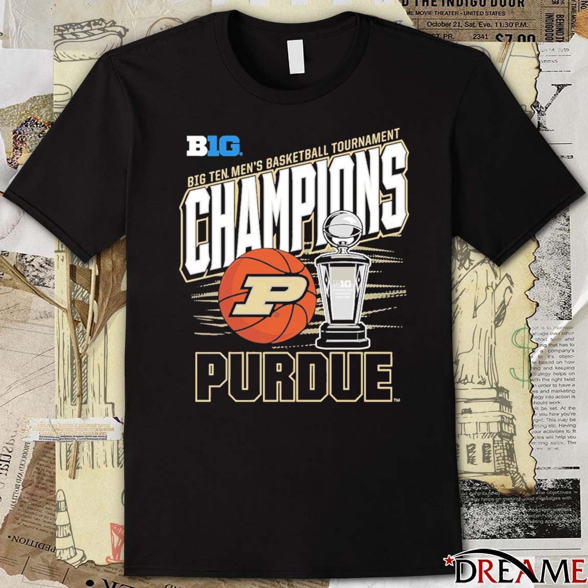 Purdue Boilermakers 2026 Big Ten Men’s Basketball Tournament Champions Trophy t-shirt