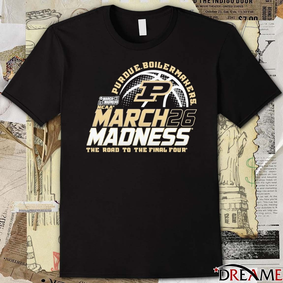 Purdue Boilermakers 2026 NCAA March Madness Men’s Basketball The Road To The Final Four Elite 8 t-shirt