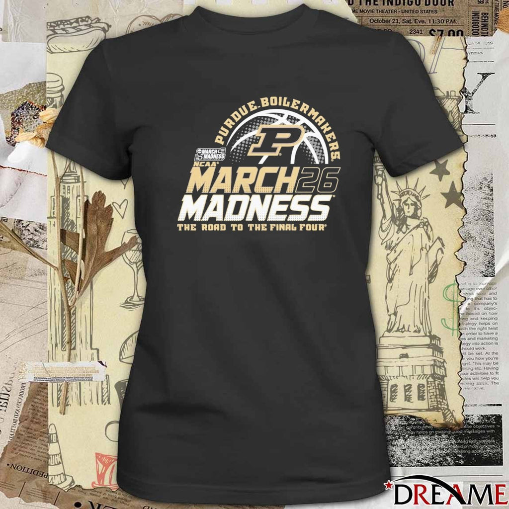 Purdue Boilermakers 2026 NCAA March Madness Men’s Basketball The Road To The Final Four Elite 8 t-shirt