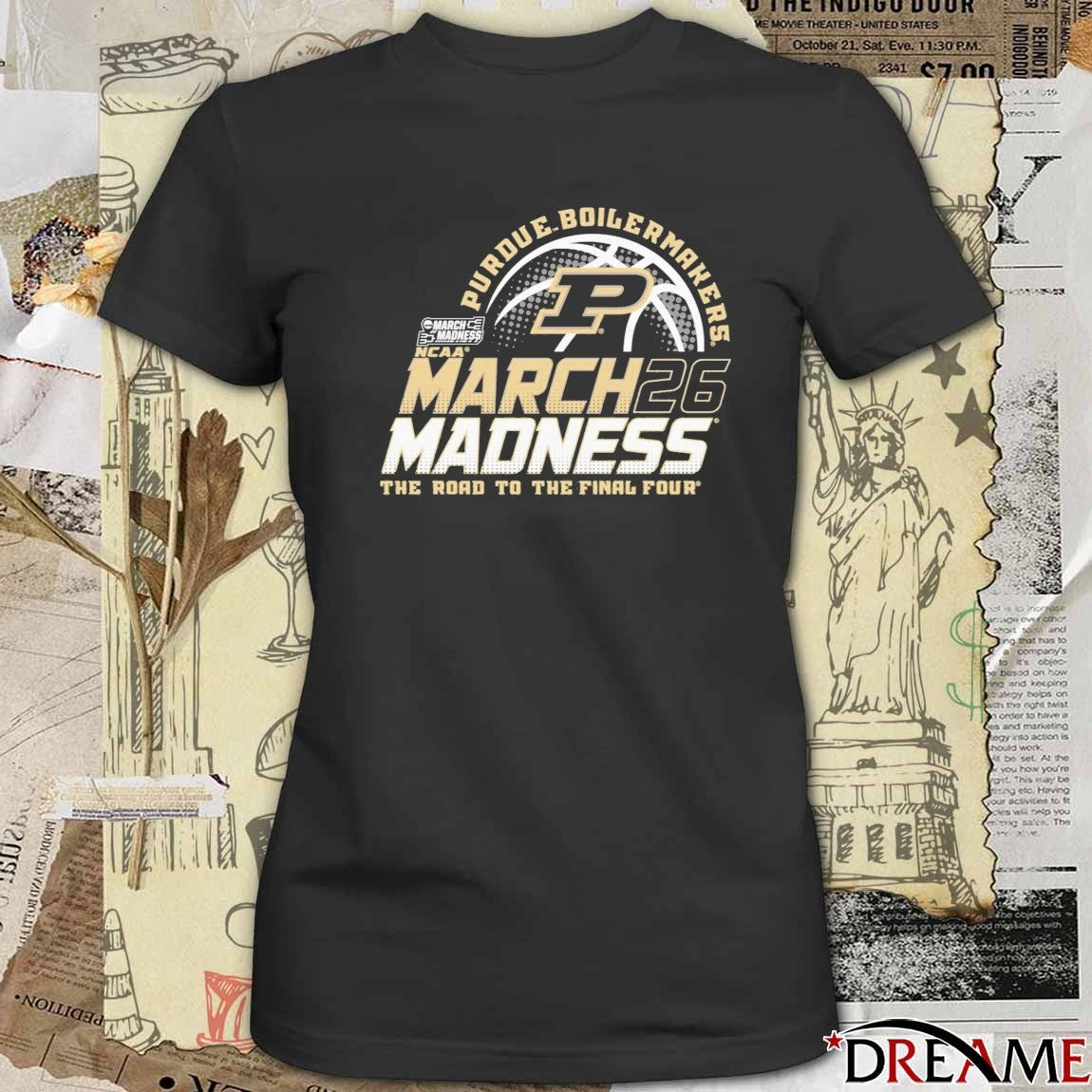 Purdue Boilermakers 2026 NCAA March Madness Men’s Basketball The Road To The Final Four Elite 8 t-shirt