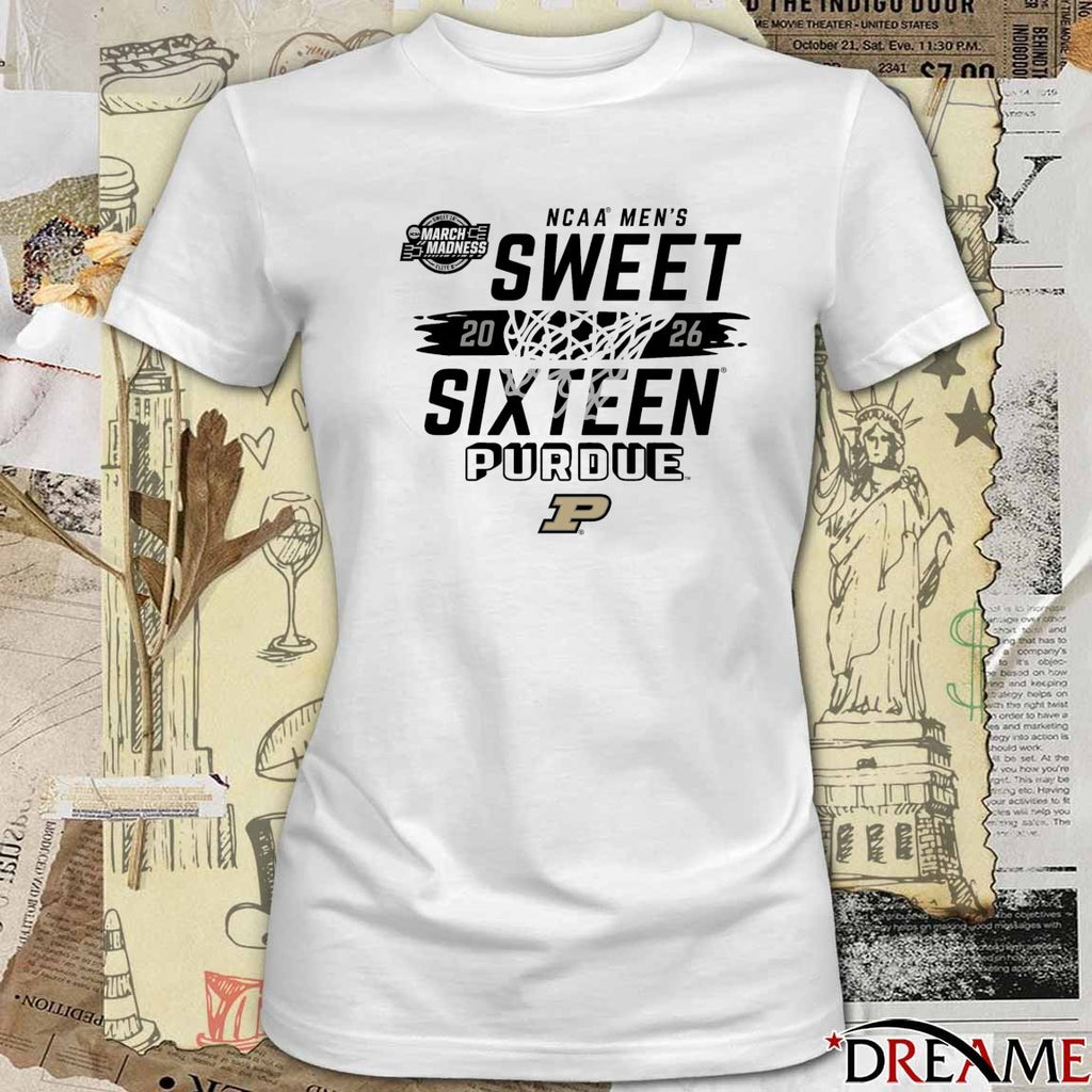Purdue Boilermakers 2026 NCAA March Madness Sweet Sixteen No 1 Offense America Big Ten Champions West Region t-shirt