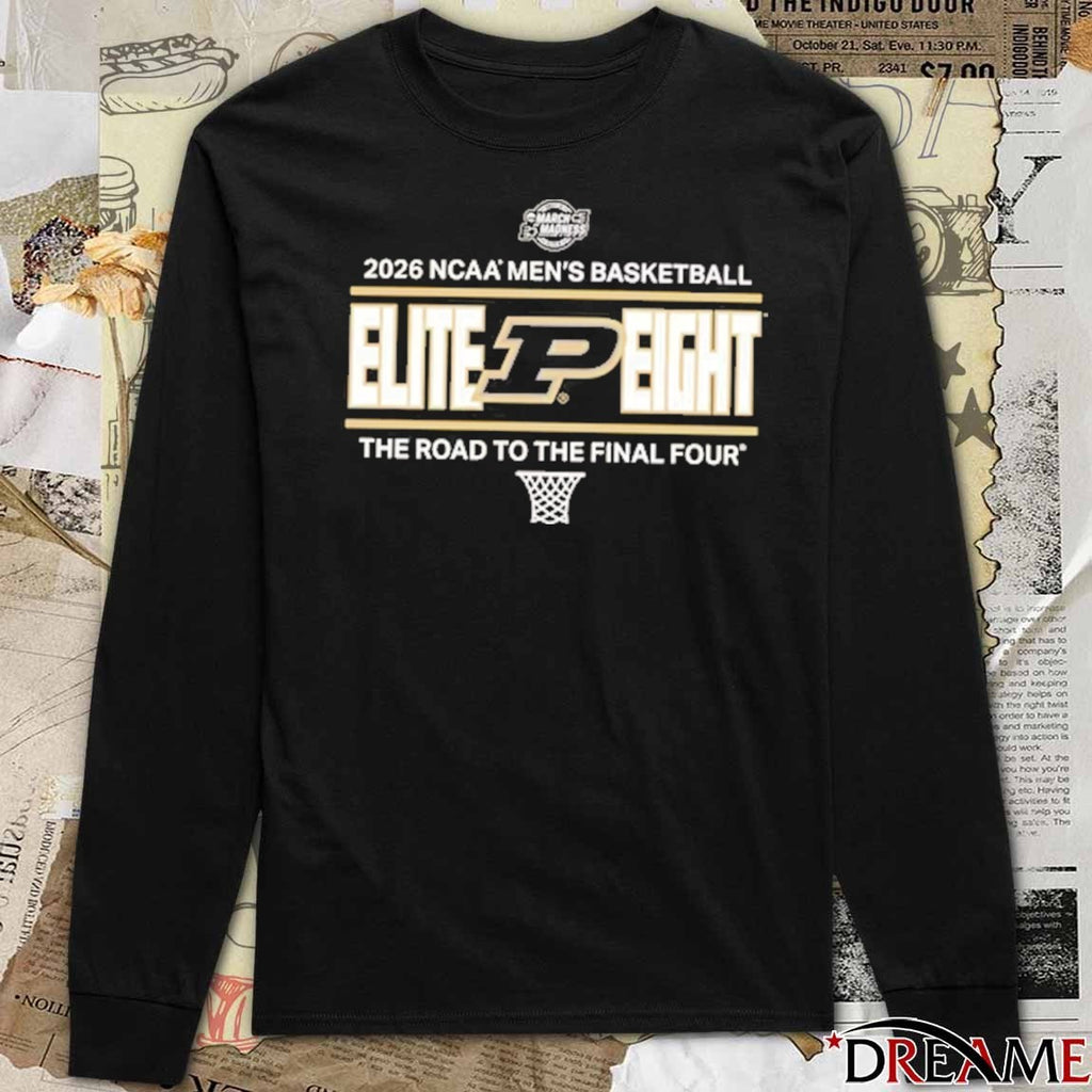 Purdue Boilermakers 2026 NCAA Men’s Basketball Elite 8 Bound The Road To The Final Four t-shirt