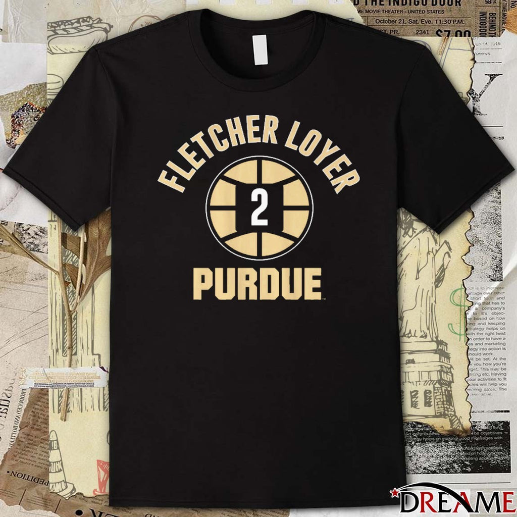 Purdue Boilermakers Basketball Fletcher Loyer Name Number Ball 2 t-shirt
