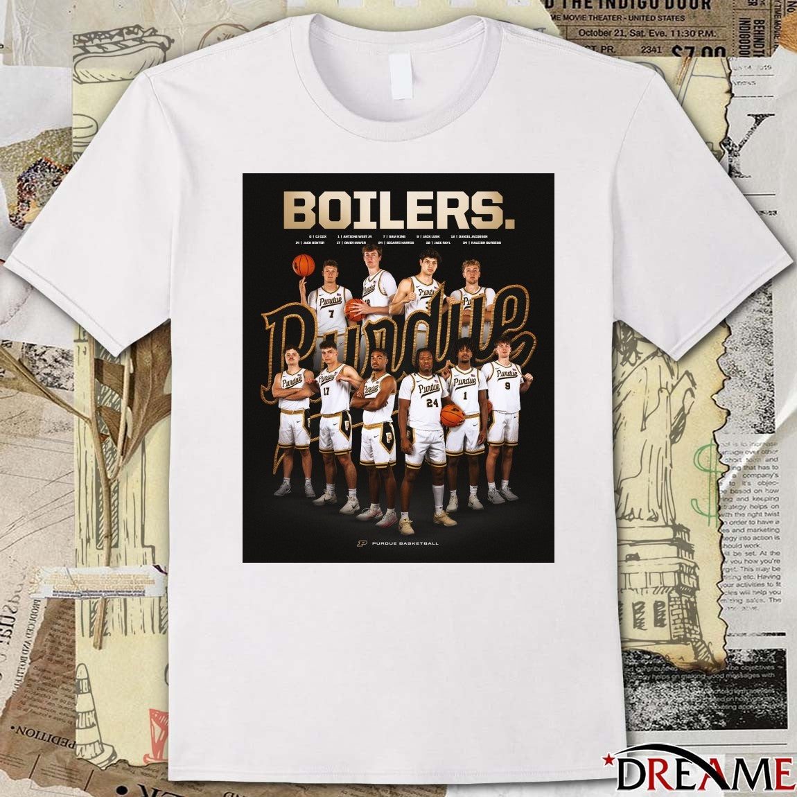 Purdue Boilermakers Men’s Basketball Locked In 2026 Team Poster t-shirt