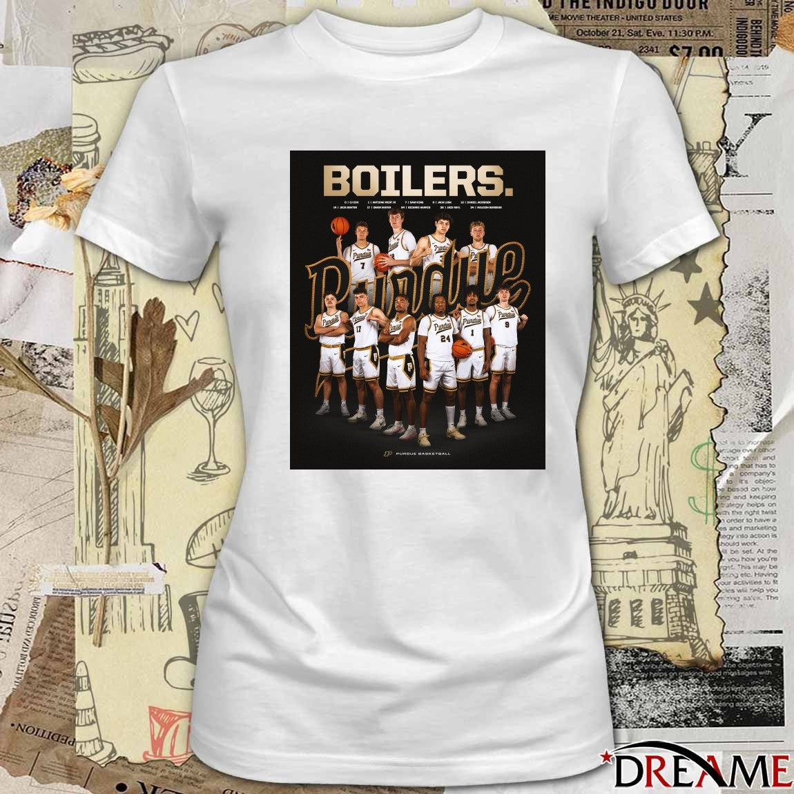 Purdue Boilermakers Men’s Basketball Locked In 2026 Team Poster t-shirt