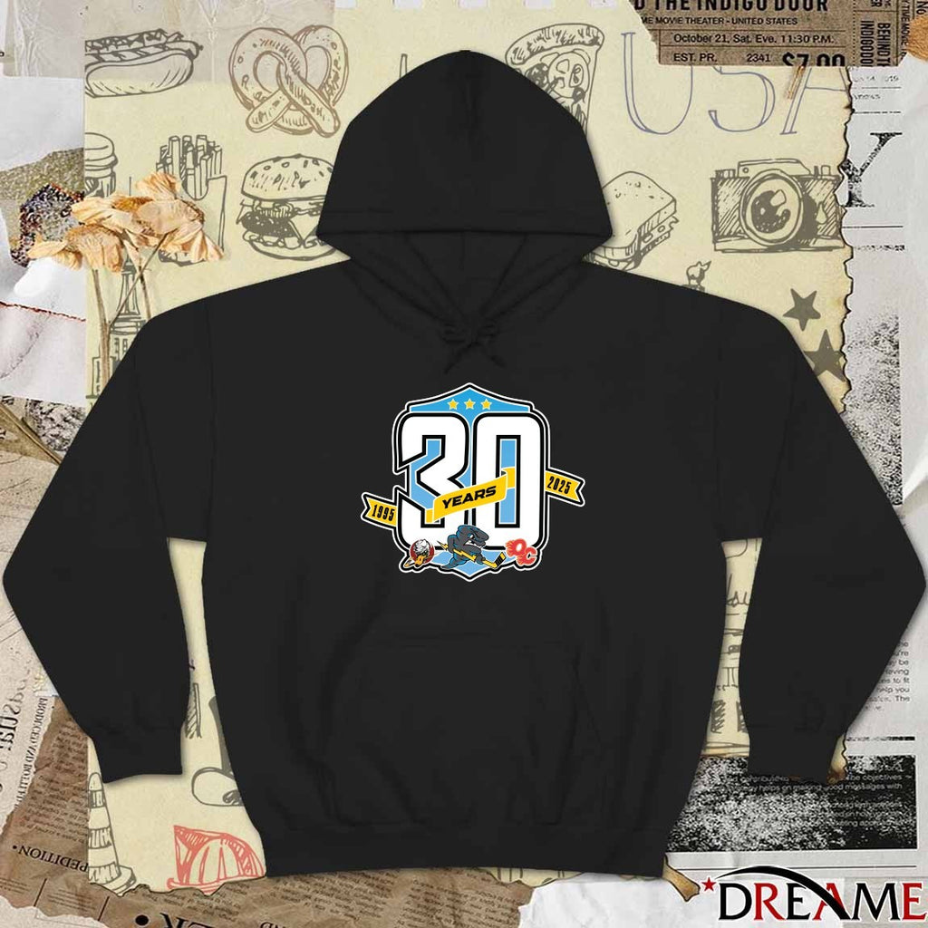 Quad City Storm Hockey Team 30 Years 1995 – 2025 Logo t-shirt