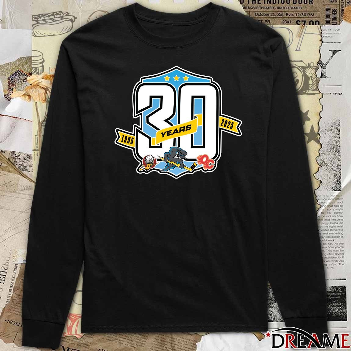 Quad City Storm Hockey Team 30 Years 1995 – 2025 Logo t-shirt