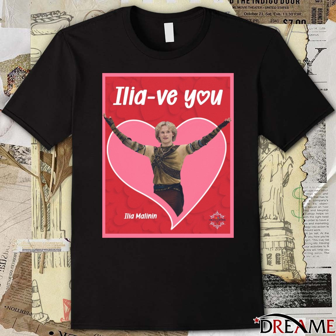 Quadruple The Love Ilia-ve You Ilia Malinin Milan Cortina t-shirt