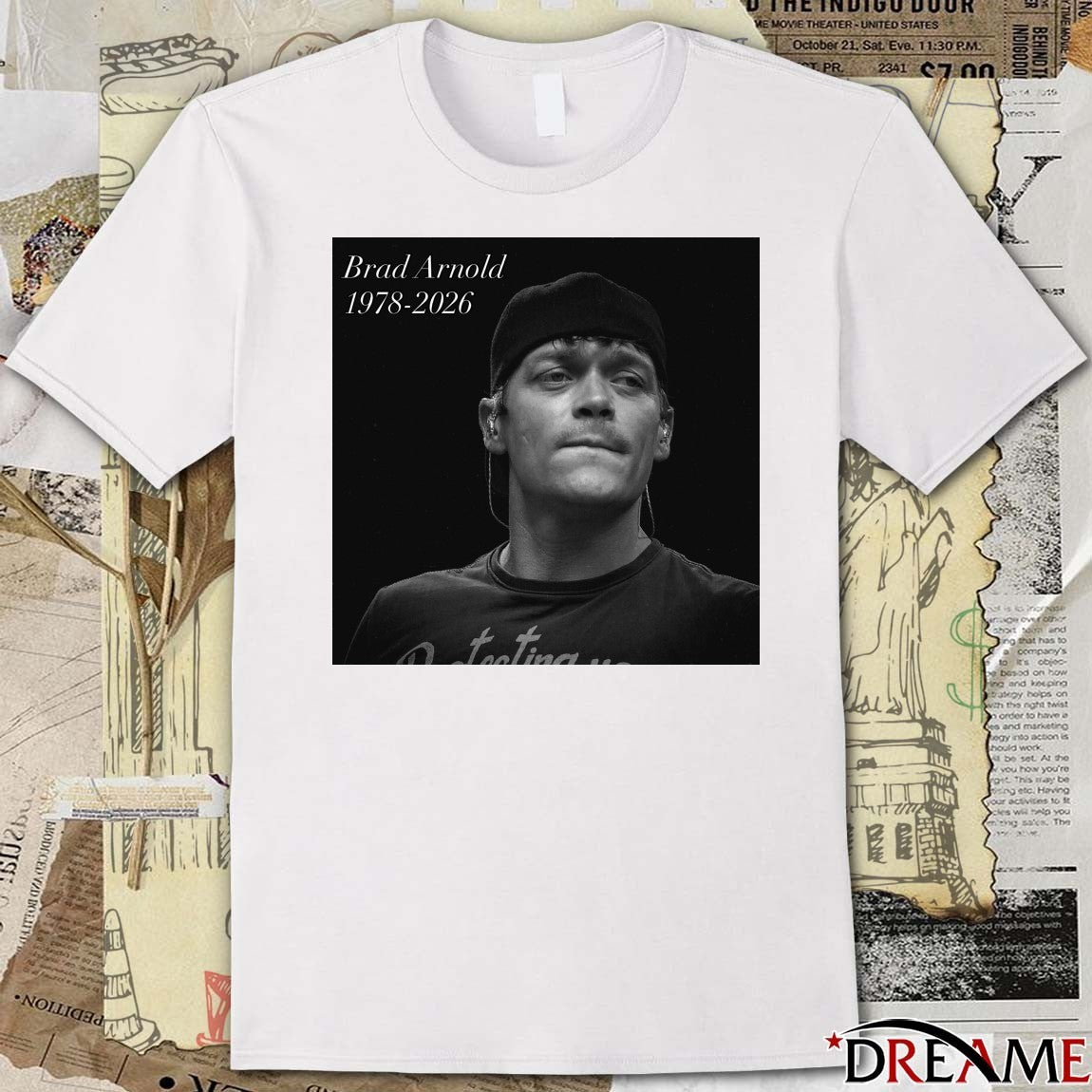 RIP Brad Arnold 1978 – 2026 Rock History Poster t-shirt