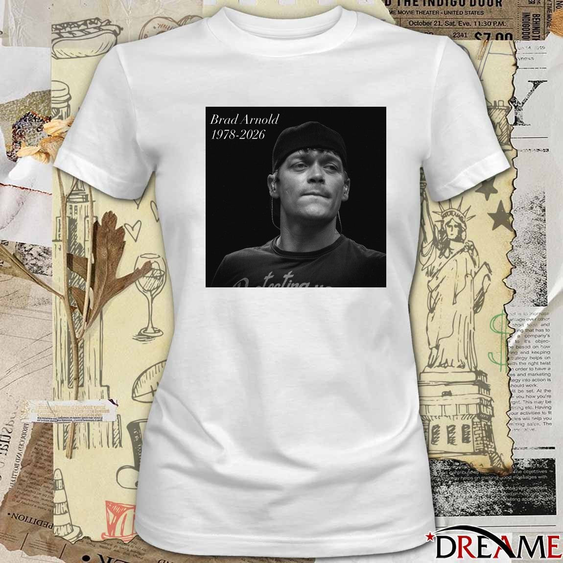 RIP Brad Arnold 1978 – 2026 Rock History Poster t-shirt