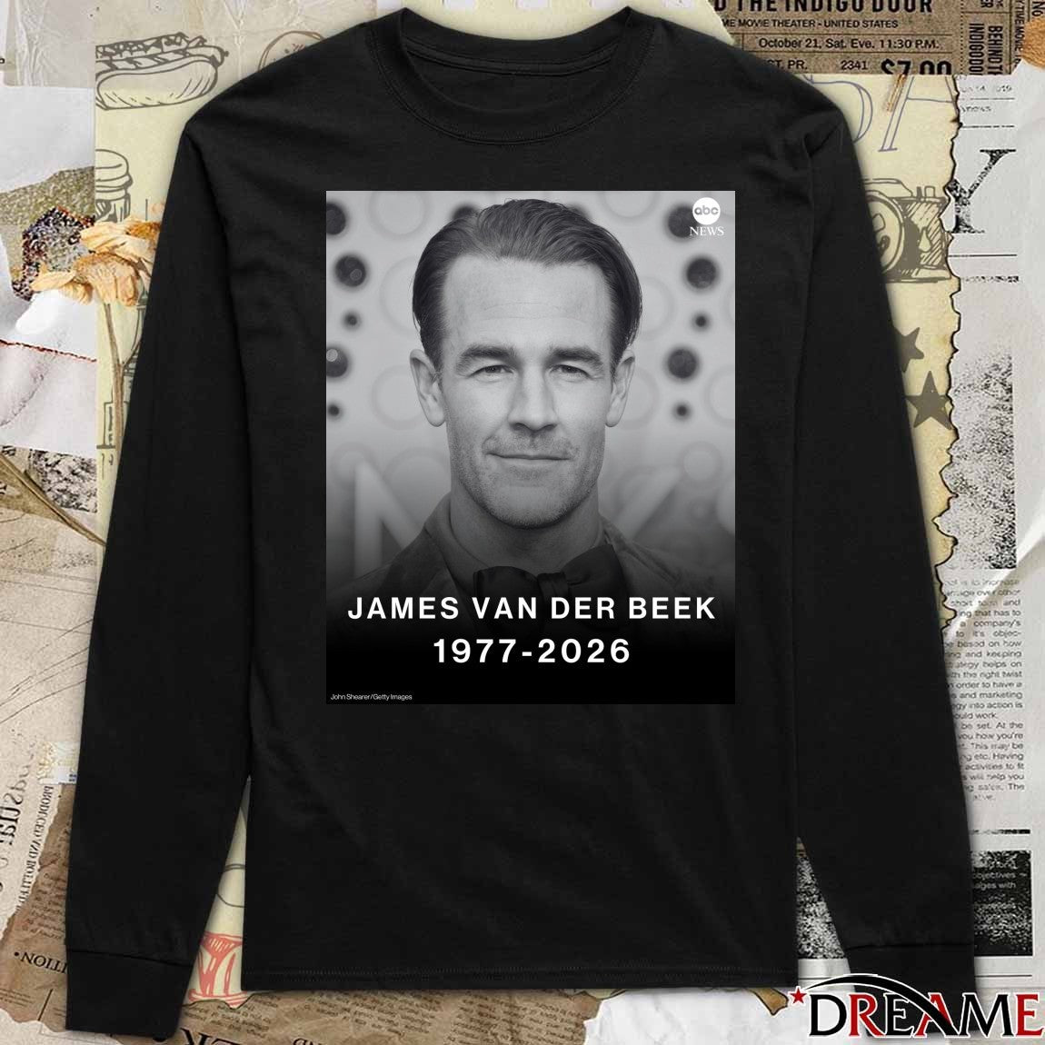 RIP James Van Der Beek Dawson’s Creek and Varsity Blues 1977 – 2026 Poster t-shirt