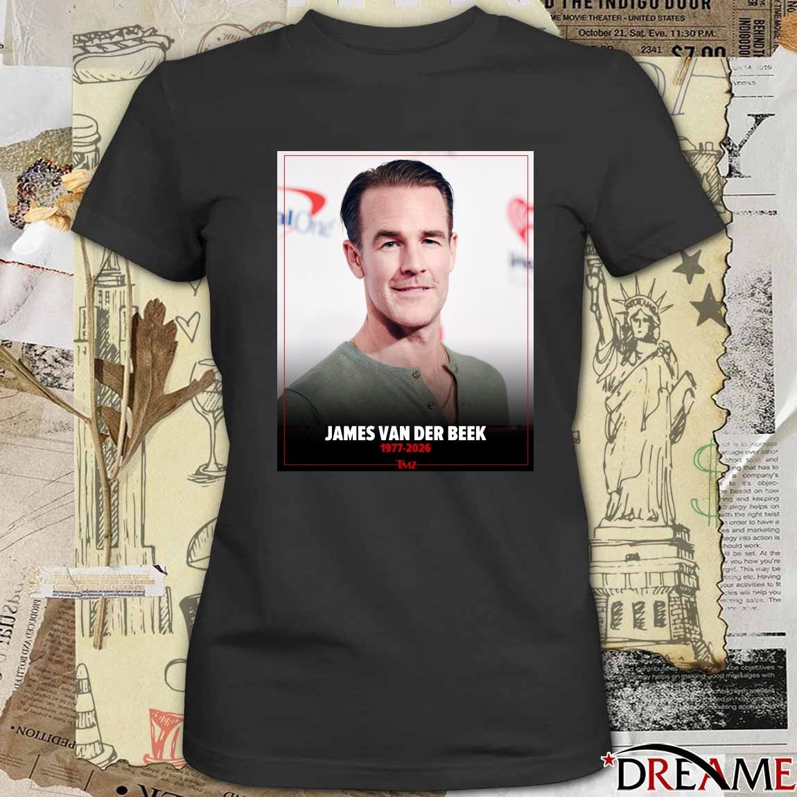 RIP James Van Der Beek Has Died 1977 – 2026 TMZ Poster t-shirt