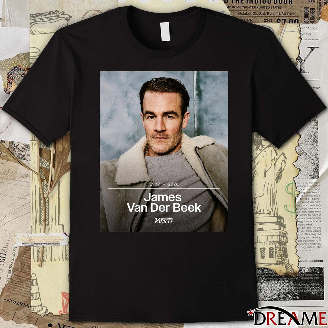RIP James Van Der Beek Has Died 1977 – 2026 Variety Poster t-shirt