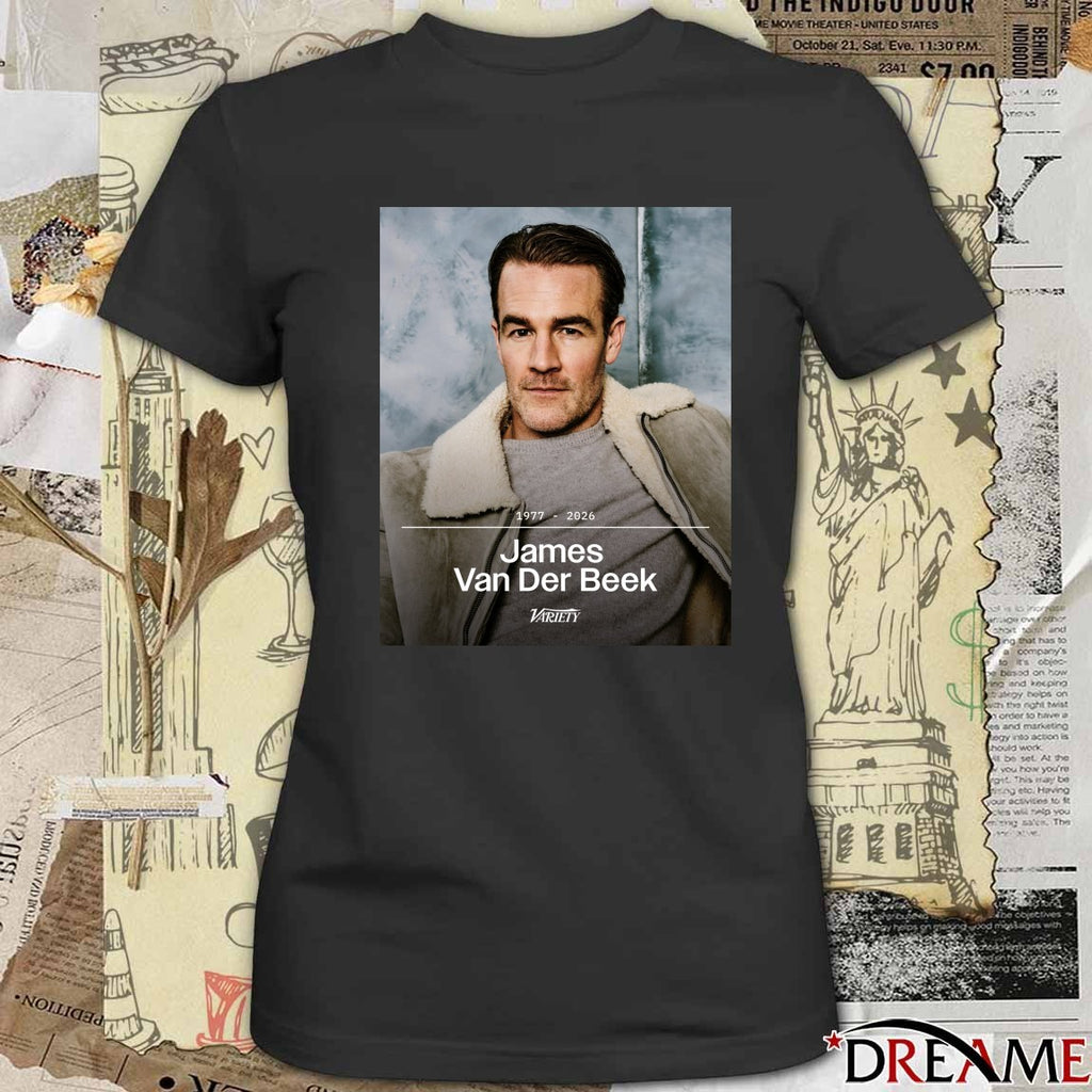 RIP James Van Der Beek Has Died 1977 – 2026 Variety Poster t-shirt