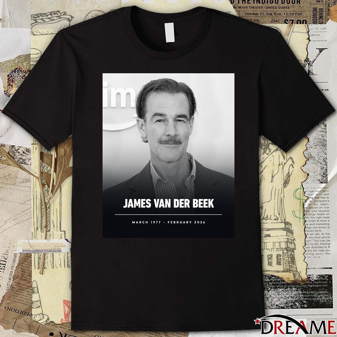RIP James Van Der Beek March 1977 – February 2026 TMZ Poster t-shirt