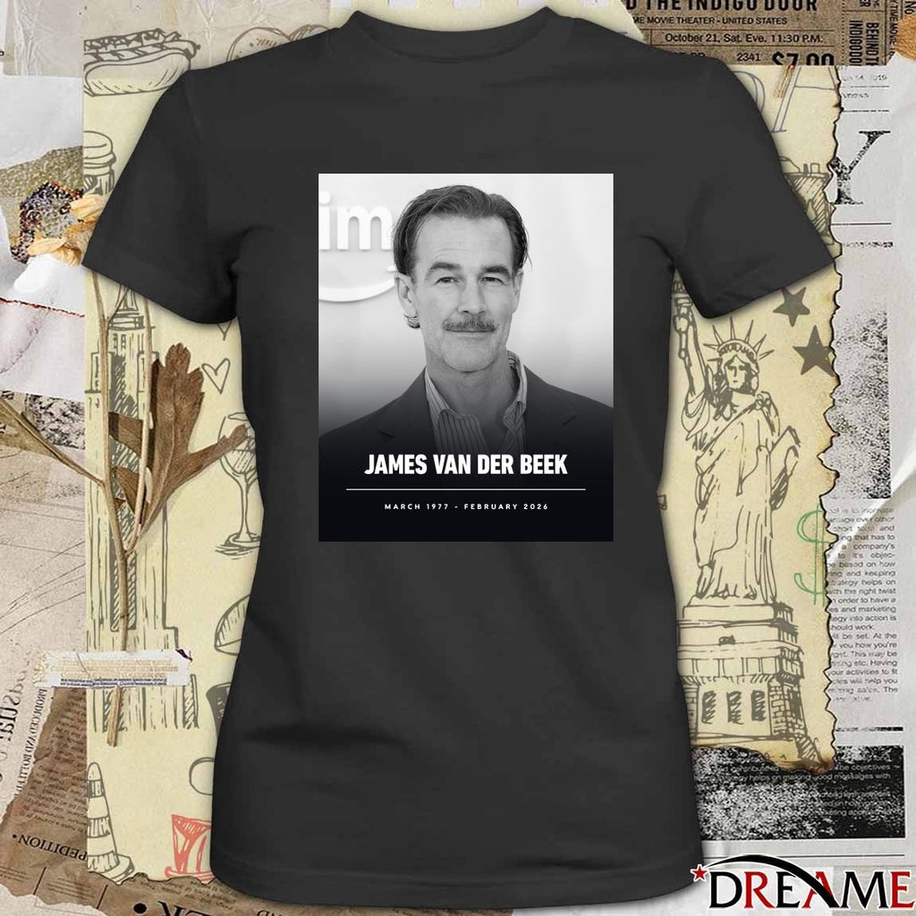 RIP James Van Der Beek March 1977 – February 2026 TMZ Poster t-shirt