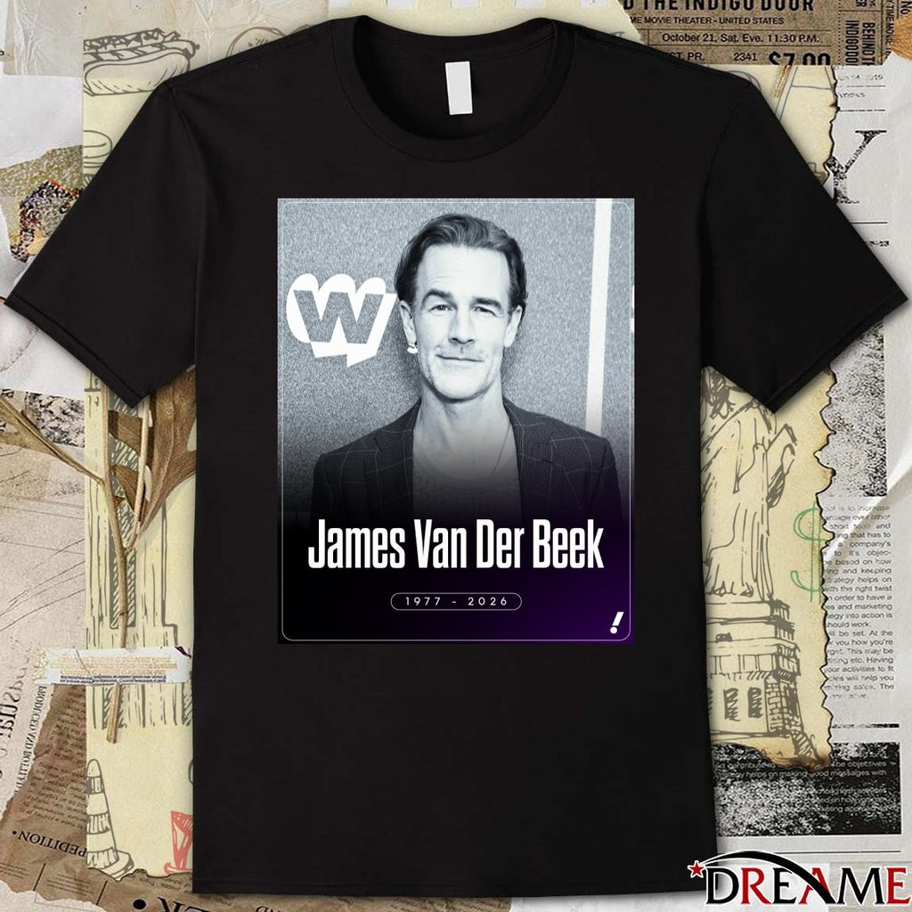 RIP James Van Der Beek Star Of The Movie Varsity Blues Has Passed Away 1977 – 2026 Poster t-shirt