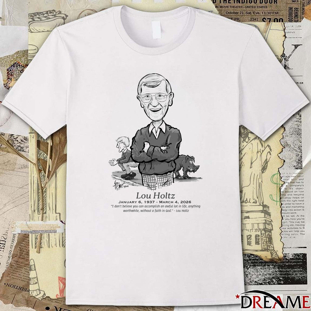 RIP Lou Holtz January 6 1937 – March 4 2026 Hogtoons Poster t-shirt