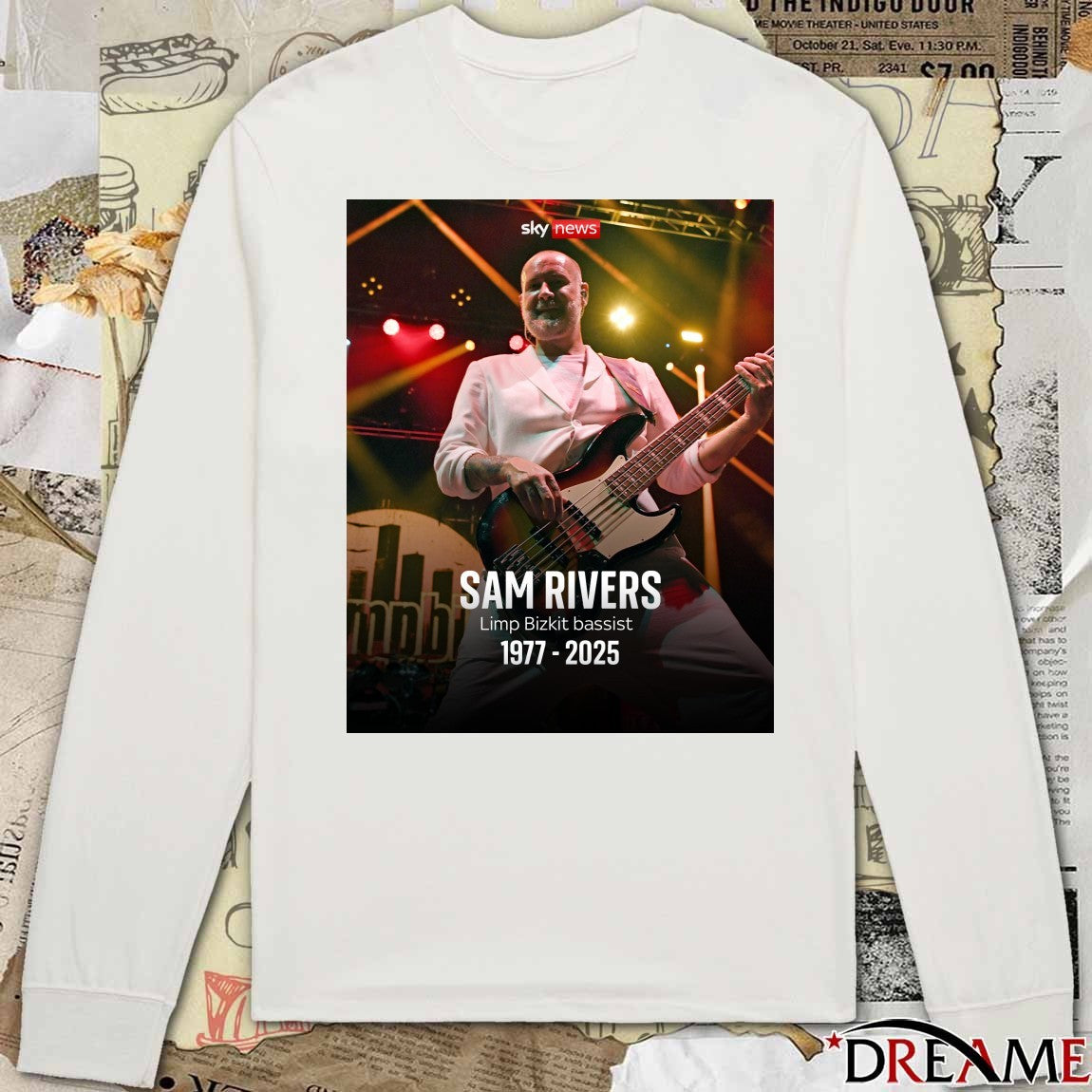 RIP Sam Rivers Limp Bizkit Bassist 1977 – 2025 Sky News Poster t-shirt