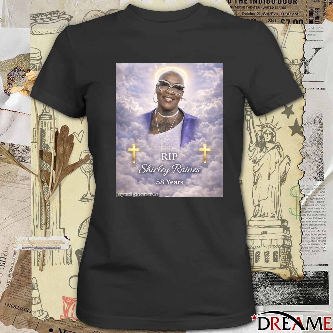 RIP Shirley Raines 58 Years Legend Cinema 90s Poster t-shirt
