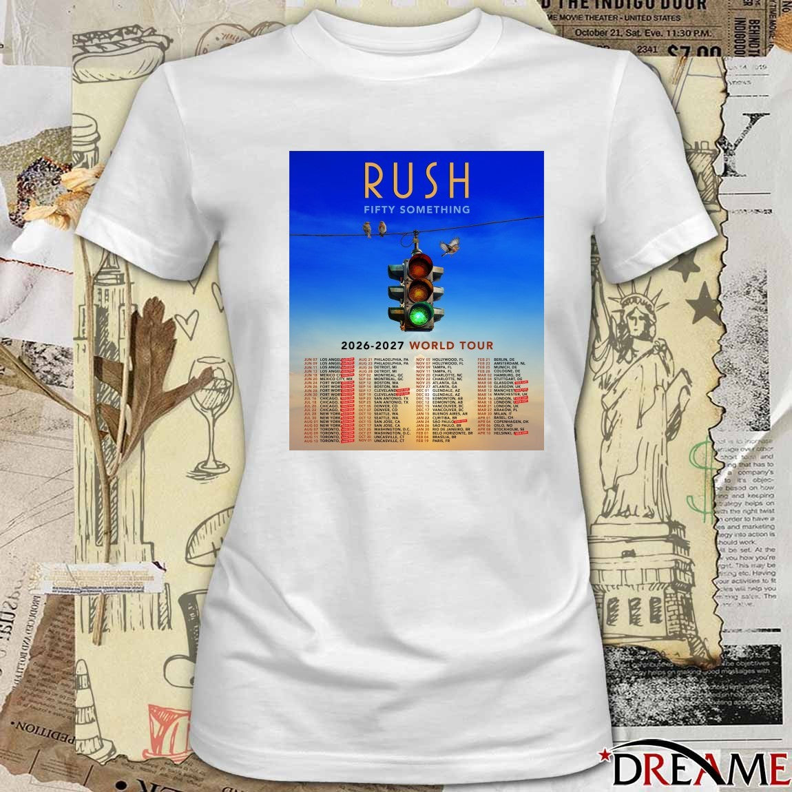 RUSH Fifty Something World Tour 2026 – 2027 Poster t-shirt