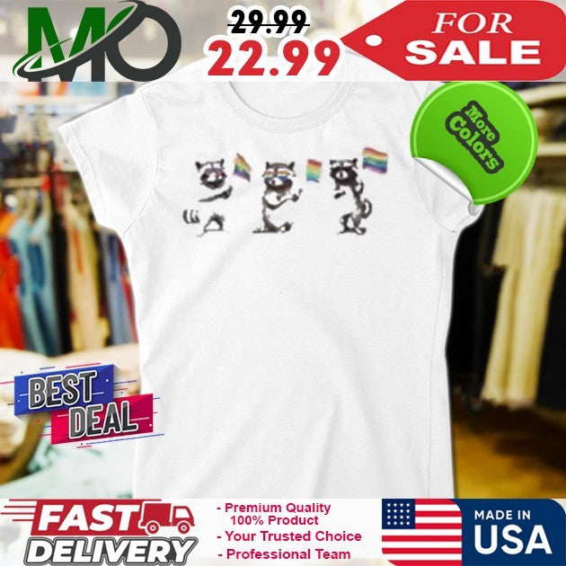 Raccoon Gay Pride LGBTQ+ Graphic Shirt