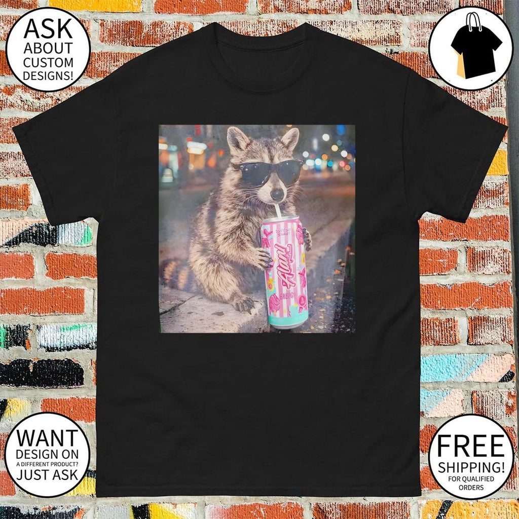 Raccoon energy drink lover meme shirt