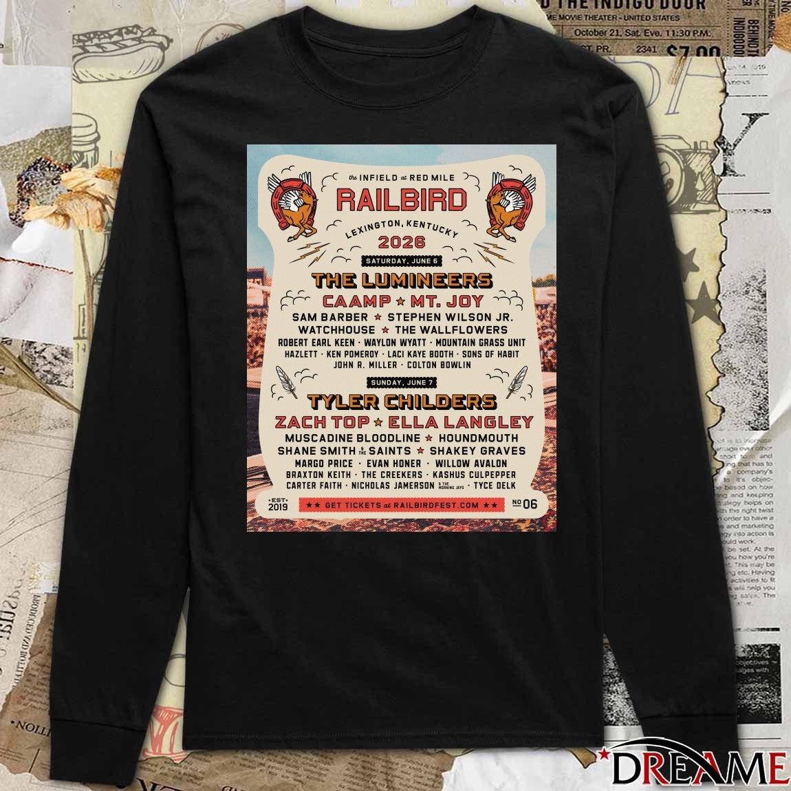 Railbird Lexington Kentucky June 6 2026 The Lumineers, June 7 Tyler Childers Poster t-shirt